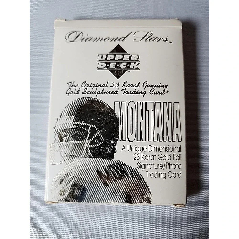 1995 Joe Montana COA Upper Deck 23KT Gold Diamond Stars w/Box & Serial #3227